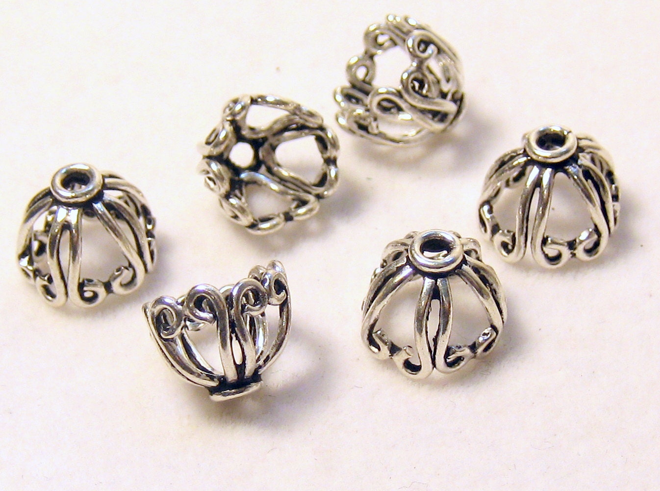 Sterling Silver Bead Caps 12mm for 812mm beads by EponaJewels