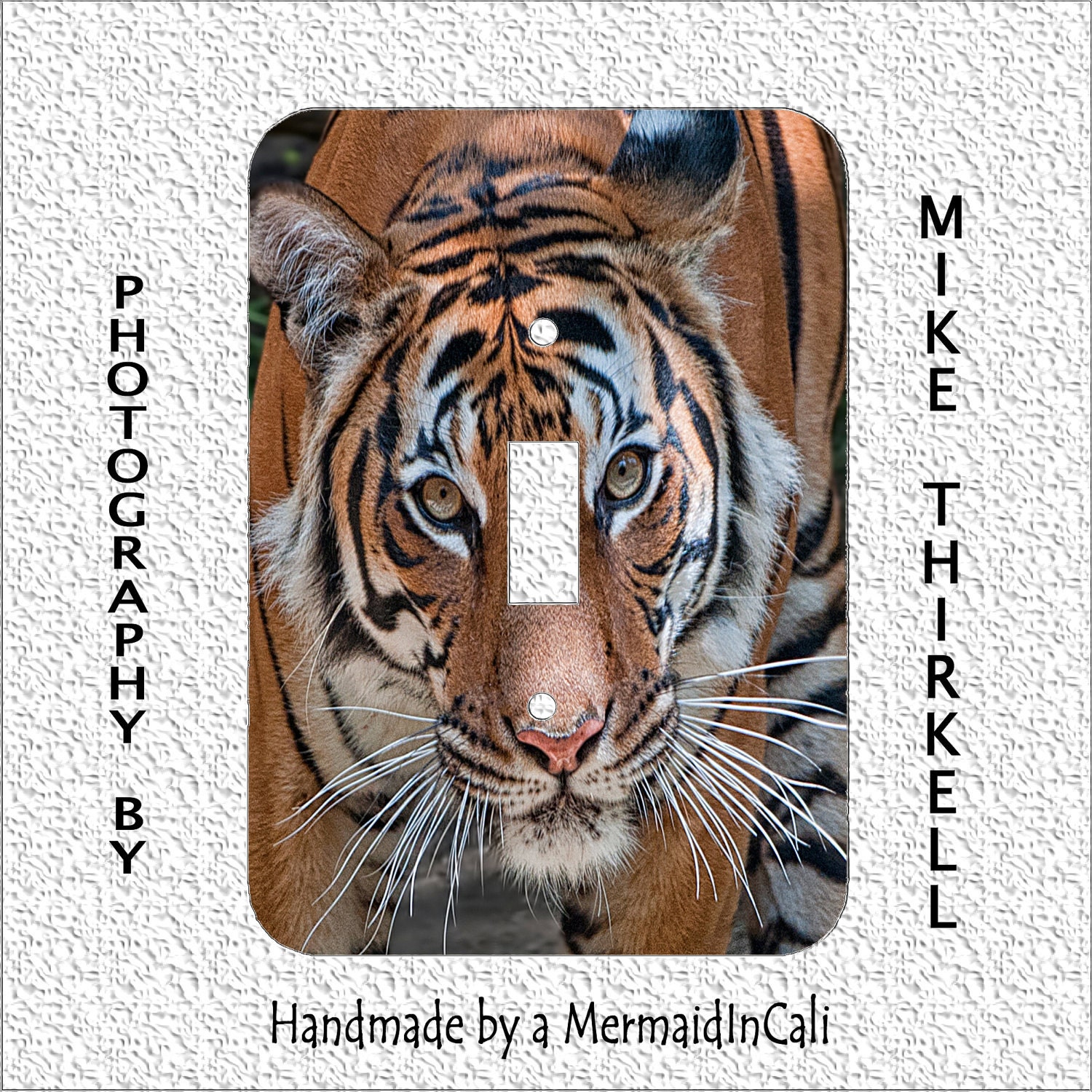 Light Switch Plate Cover- Tiger Photograpy by Mike Thirkell