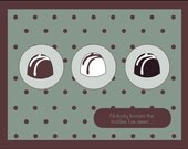Blue and Brown A2 Chocolate Truffle Encouragement or Fun Card