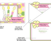 Pink Yellow and Green Girl Pocket Birthday Invitation