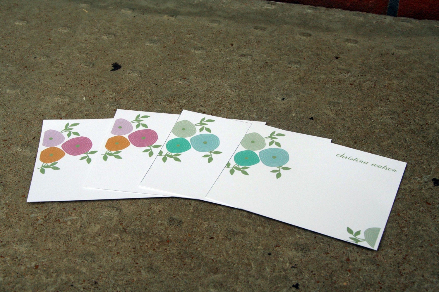 Pretty, Colorful, and Simple Personalized Postcards with Flowers