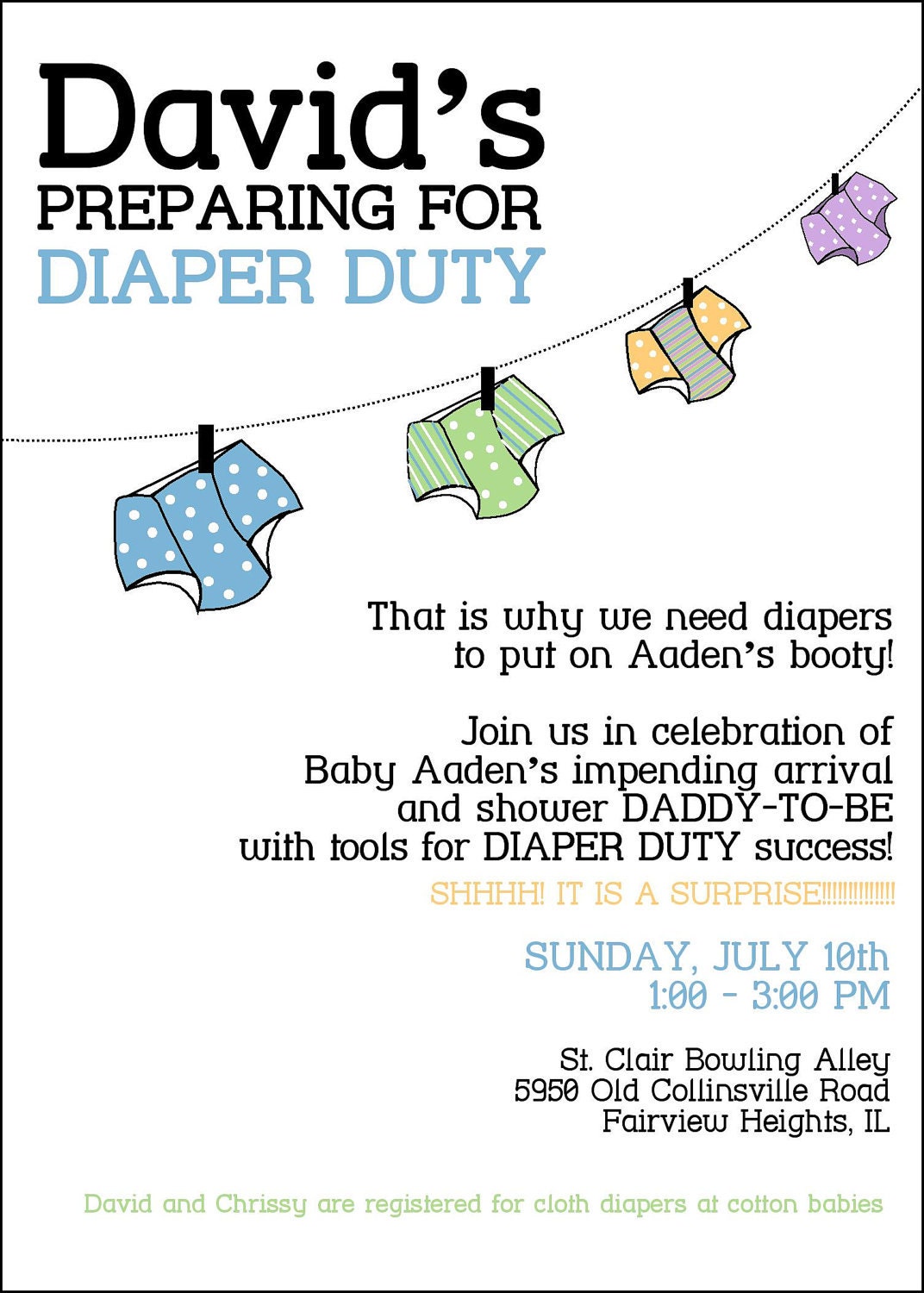 ... Gender Neutral Dad Daddy Baby Diaper Shower Flat Invitation