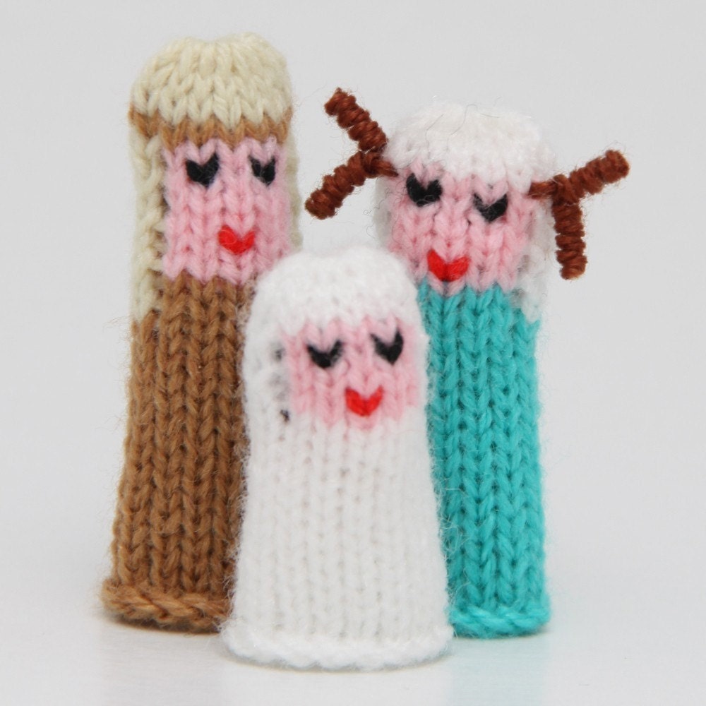 Mini Nativity Finger Puppet Set (Includes Baby Jesus, Mary, Joseph, Donkey, and Angel.)  We can create custom orders.