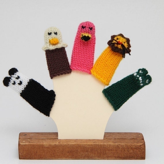 More Zoo Animals Finger Puppet Set (Includes Panda, Bald Eagle, Flamingo, Lion, and Alligator.) We can create custom orders.