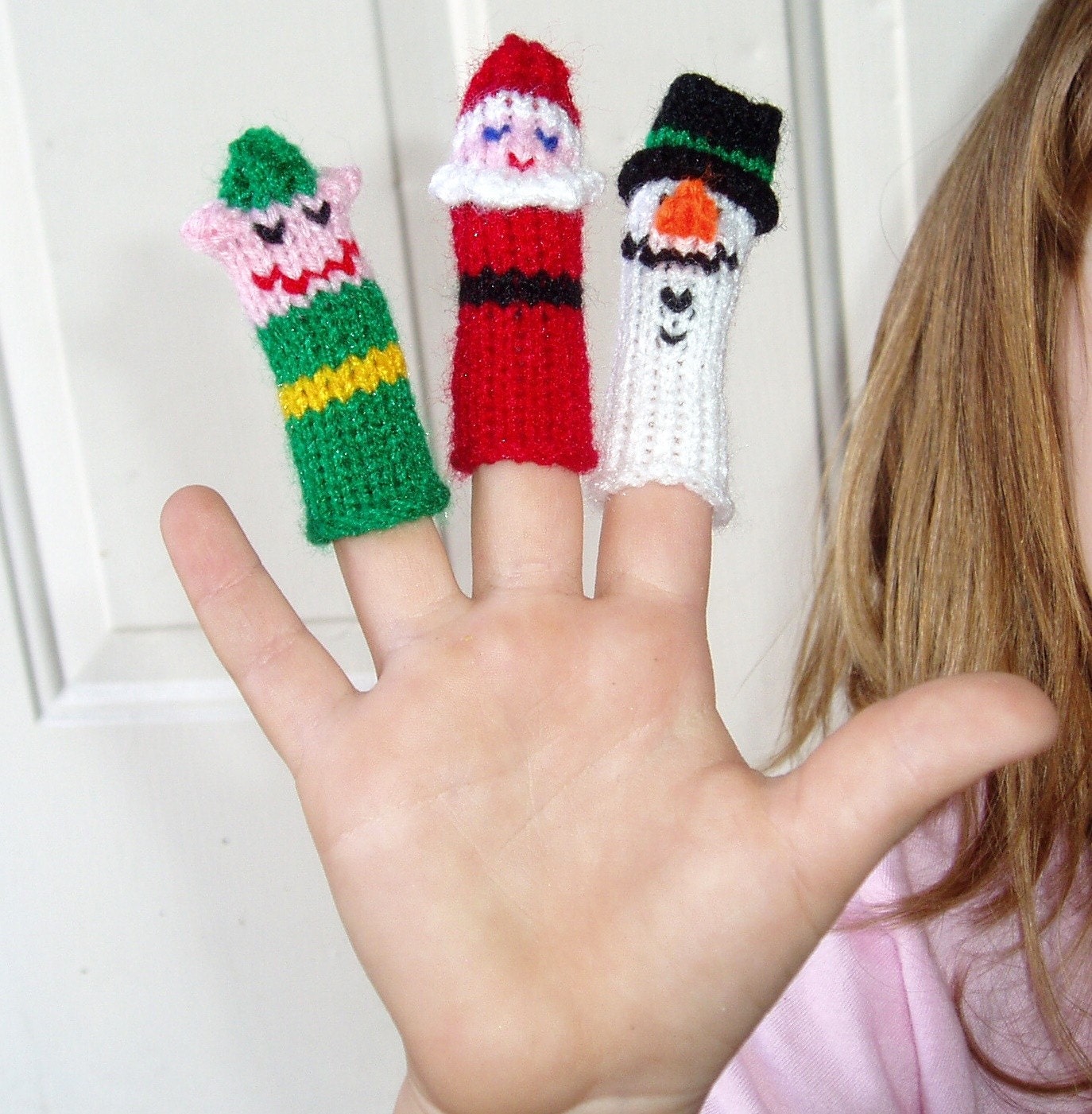 Christmas Finger Puppet Set (Santa, Mrs. Santa, Rudloph, Snowman, and Elf.) We can create custom orders of individual puppets or puppet sets.