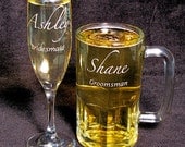 14 Personalized Wedding Party Gifts, Beer Mugs & Champagne Flutes
