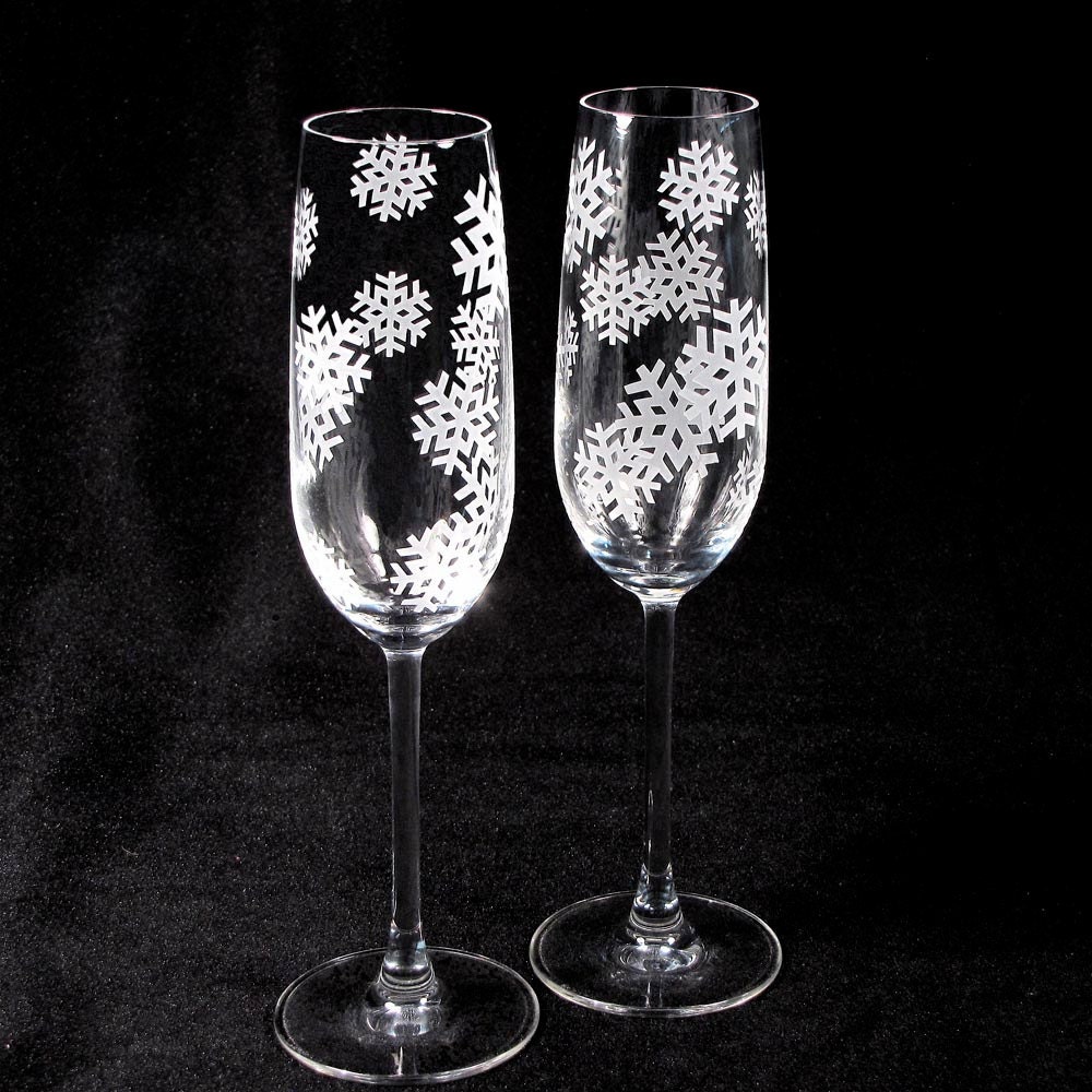 Winter Wedding Champagne Flutes, Winter Wonderland Wedding