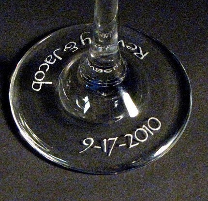 Monogrammed Champagne Flutes, Fall Wedding, Engraved Personalized