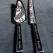 Peacock Wedding Cake Server and Knife, Personalized Table Settings for Wedding Cake