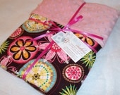 Baby Blanket - Minky and Cotton - Carnival Bloom