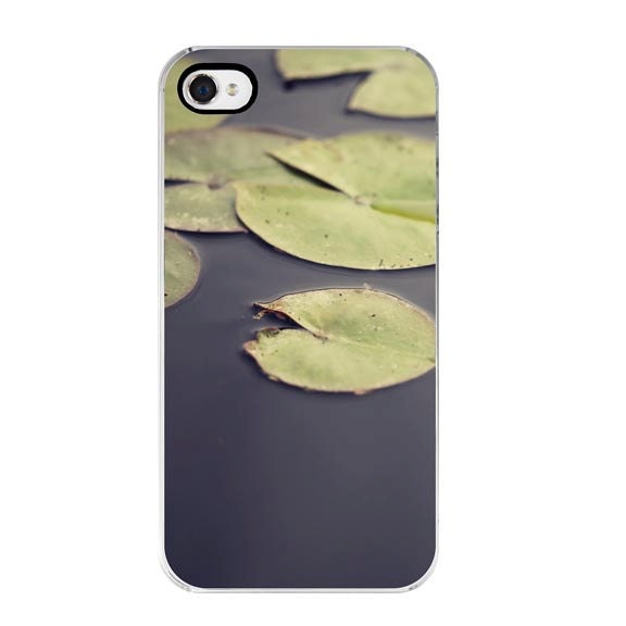 CLEARANCE iPhone 4s Case - iPhone 4 cover custom plastic iphone case - Nature Photograph abstract lily pads blue green water