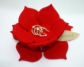 Lily Pad Felt Bowl in 3mm Virgin Merino Wool Felt-Fire