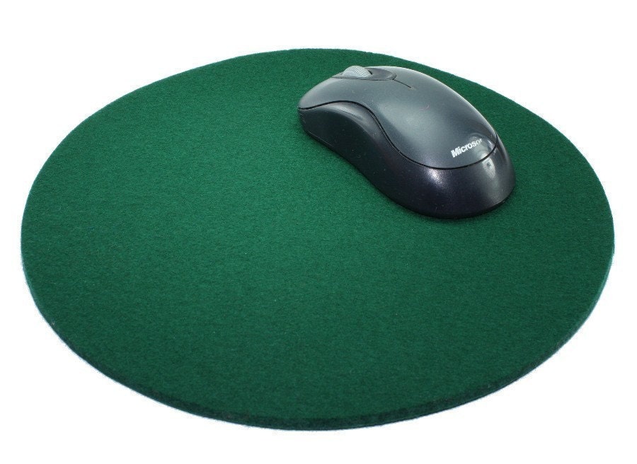 Round Felt Mouse Pad in 5mm Thick Virgin Merino Wool Felt- Evergreen