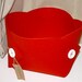 XL Felt Fabric Basket in 5mm Thick Virgin Merino Wool Felt, ORANGE