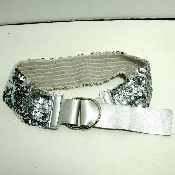 white sequin belt