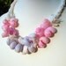 Pastel Pink n Lavender Shell Necklace..Vintage 1970s...Pink.. Lavender.White SeaShells..Beach Bum SUmmer of LOve