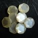 Vintage 1960s Large Pearlized Ivory Buttons..Faceted Star TOP..Glowing Lustre..Bridal Antique White