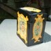 Paper Mache Lacquer Box, Asian Collectible Box, 1940s Black , Yellow, Hand Painted, Flowered Note BOX..Japan..Especially..Beautiful