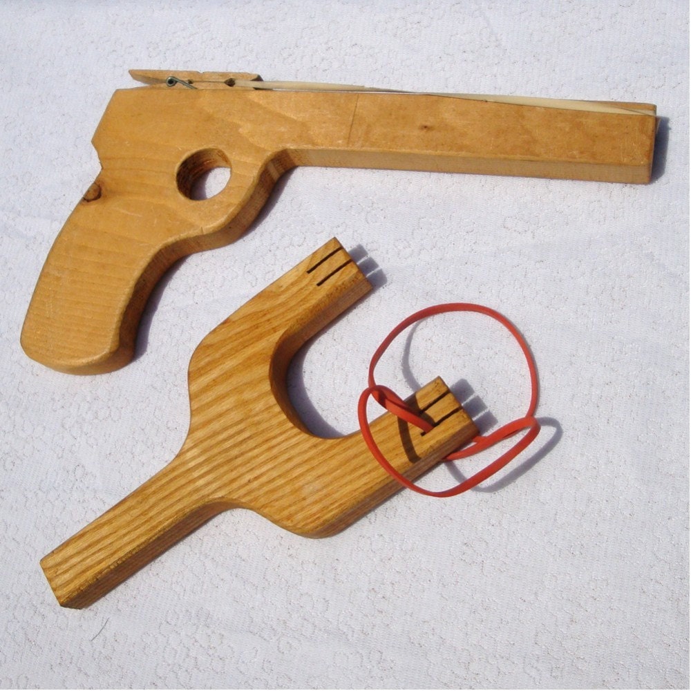 Vintage Wood Pea Shooter Zip Gun Slingshot by VintageStarrBeads