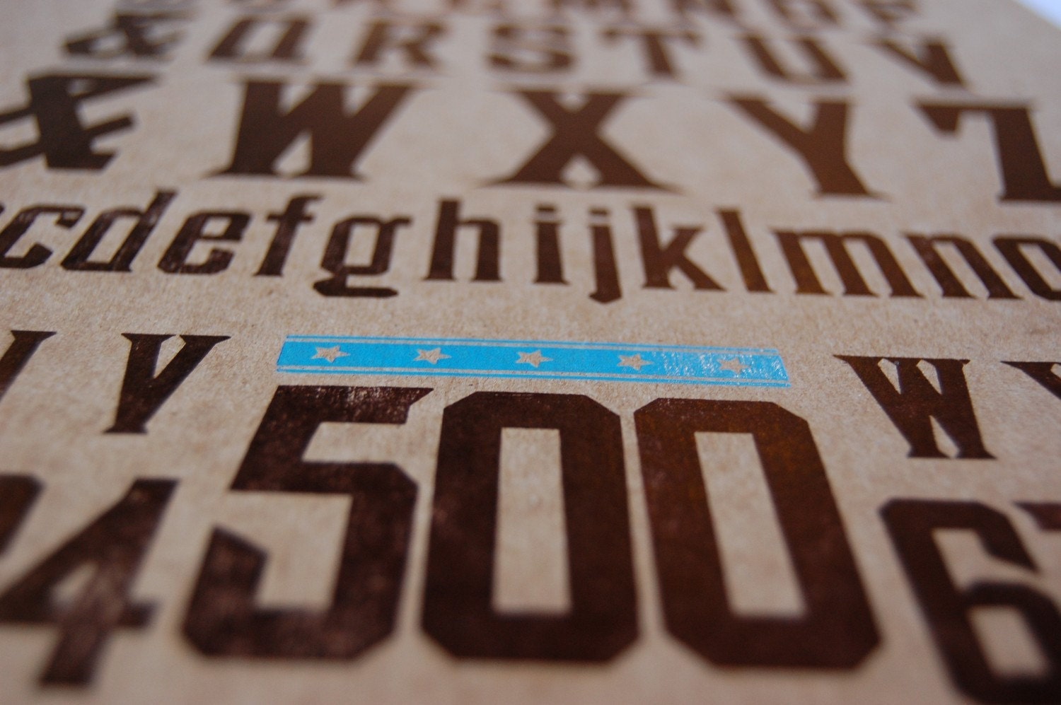 No. 500 Die-cut Wood Type Specimen Sheet