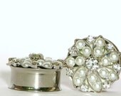 Diamond and Pearl Flower Wedding Plugs 3/4 7/8 1 Inch 19mm 22mm 25mm