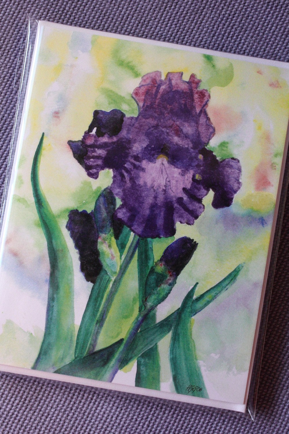 Purple Iris Glow Watercolor Notecards Set of 6