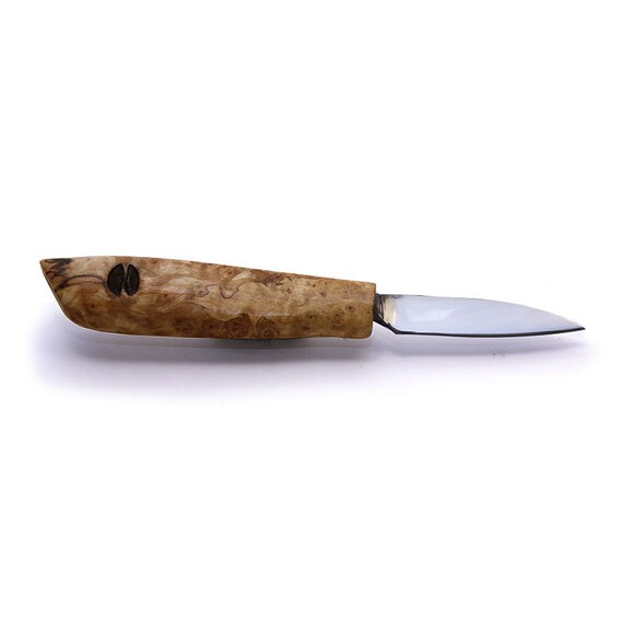 WOOD CARVING KNIFE Hand Birch Burl by Deepwoodsventures
