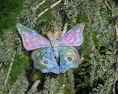 Silk hand painted embroidery brooch Butterfly