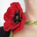 Hand felted poppy flower necklace brooch belt