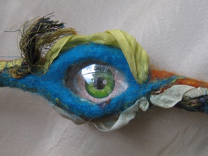 Felted fiber necklace lariat