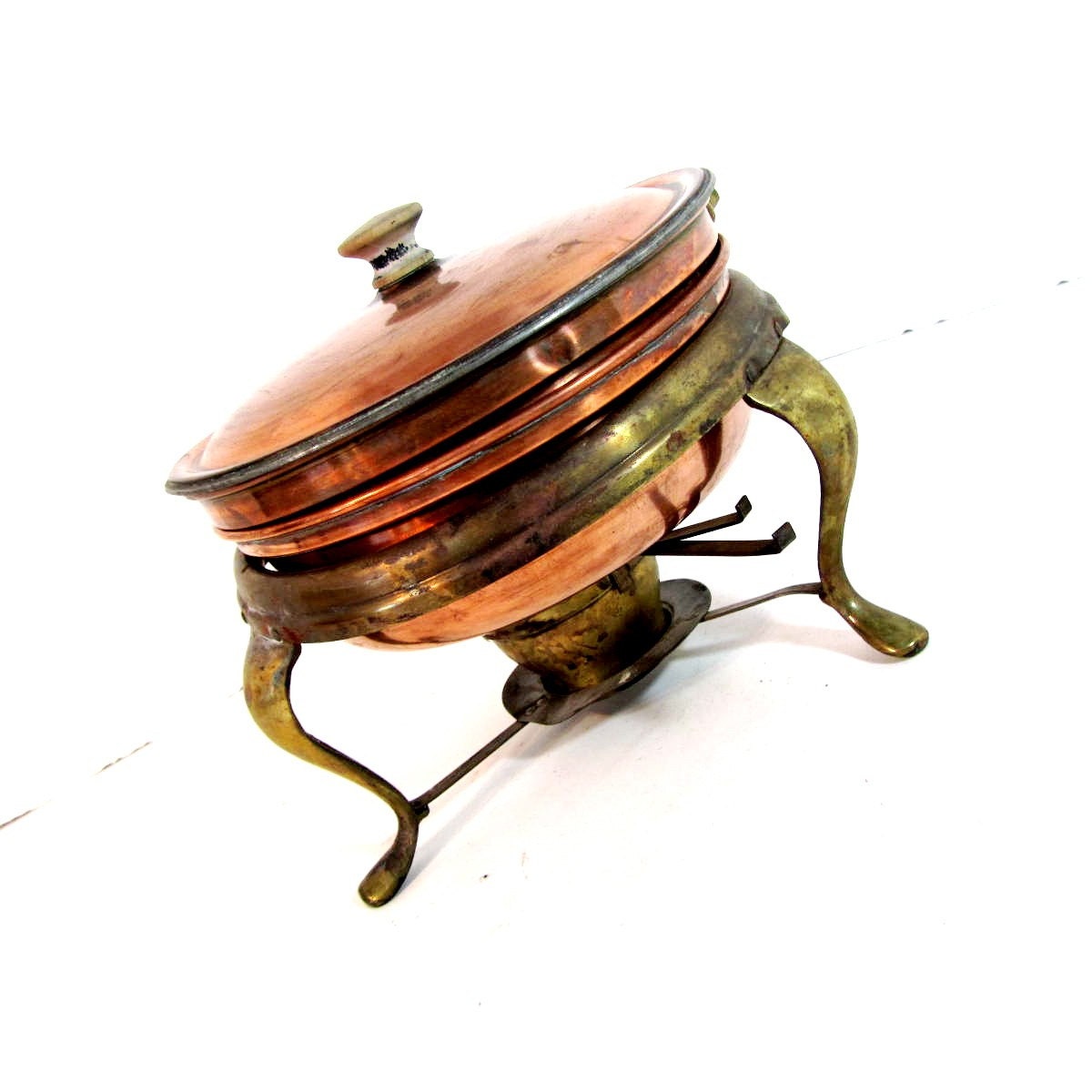 Vintage copper and brass chafing dish by ZenHen on Etsy