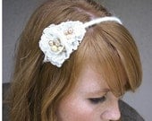 lace flower headband, wedding hair accessory