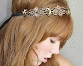 hippie chic Bohemian tie headband for women and teens, woman hair