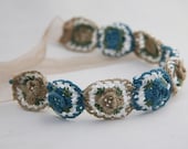 bohemian flower tie headband for women and teens