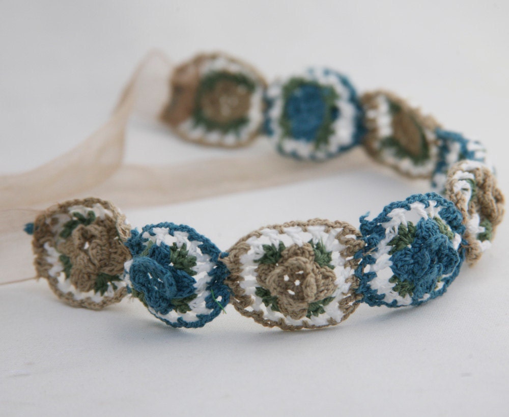 bohemian flower tie headband for women and teens