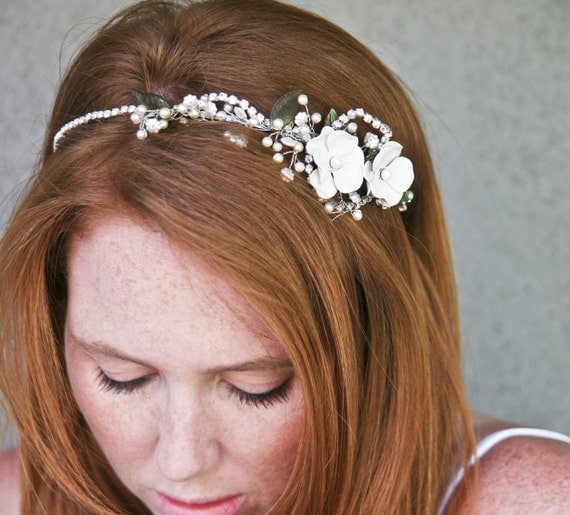 vintage rose and rhinestone wedding tiara, wedding hair acessories