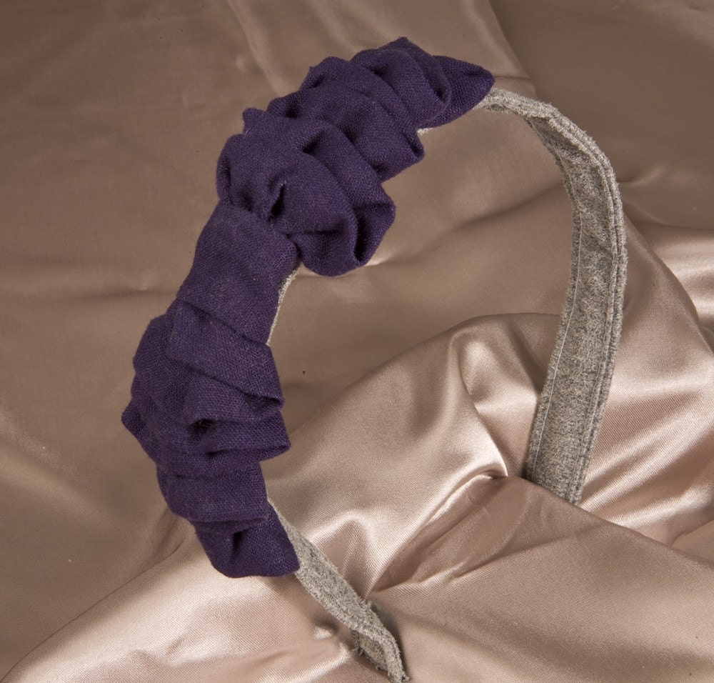 Blue Linen Bow on Gray