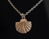 Gold Sea Shell Necklace in 18kt Gold on a 14kt Gold Filled Chain
