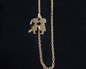 Kiss Necklace -14kt Gold Filled - New Off Center