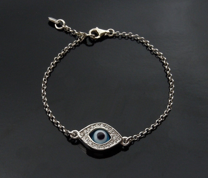 Kelly Ripa  Evil Eye ANKLET in Sterling Silver - Kim Kardashian