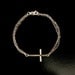 Sideways Cross Bracelet with triple chain in Sterling Silver and Gold Filled