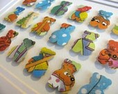 Berenstain Bears Recycled - 3D Teddy Bear Collage- 5X7 - Made to Order in Your Choice of Shape