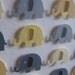 Yellow and Gray Baby Elephants - 3D Whimsy Collage - 5X7 - MADE to ORDER