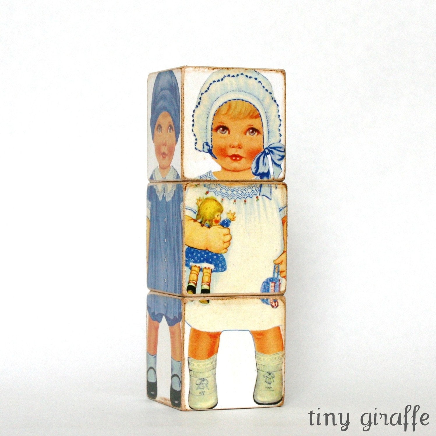 Wood Toy Puzzle Girls Children's Victorian Paper Doll Wooden Baby Blocks gift under 50