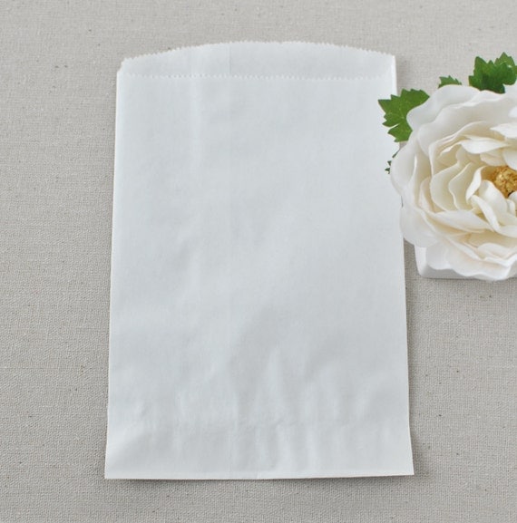 5x7 White Paper Bags - Set of 25