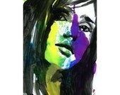 Fashion Illustration Portrait Print Drawing Fine Art Hand Signed ink original watercolor mixed media face girl it's me 14/100 limited ed