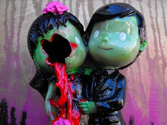 Zombie Style Day of the Dead Wedding Cake Topper