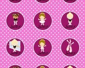 Beautiful Ballerina Cupcake topper/ scrapbook images PRINTABLE