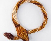 Bead Crochet Brown Striped Rattlesnake Bracelet