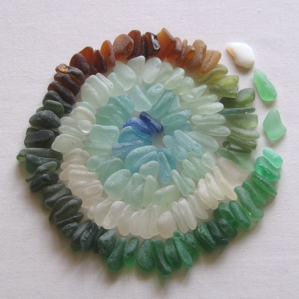 146 Natural Sea Glass Shards Small Mosaic and Craft Supplies (907)